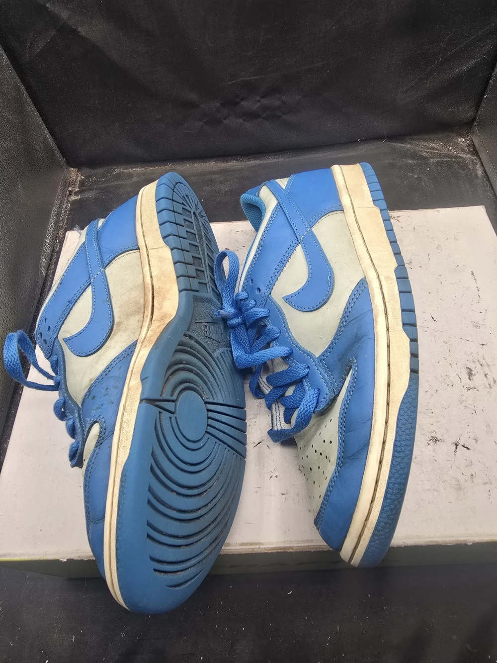 Nike Blue and White Low Top Sneakers